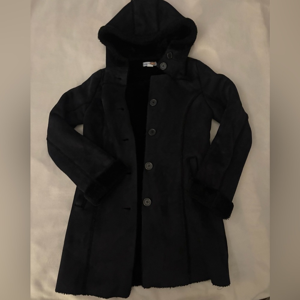 Le Château Faux Suede Hooded Coat - Juniors XL or Women’s XS